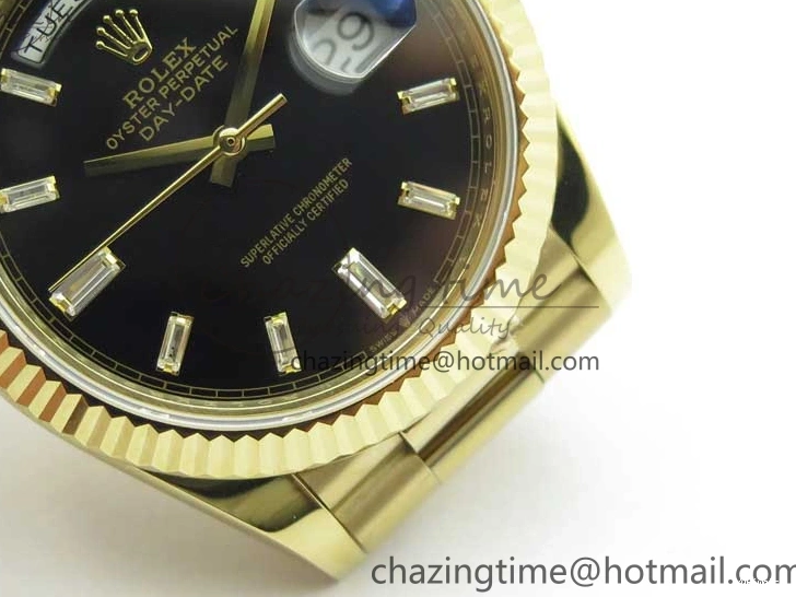 BP Black on Dial A2836 YG YG New 904 Crystal Bracelet President Dial Version 40mm Markers T 228239 Day-Date 1227